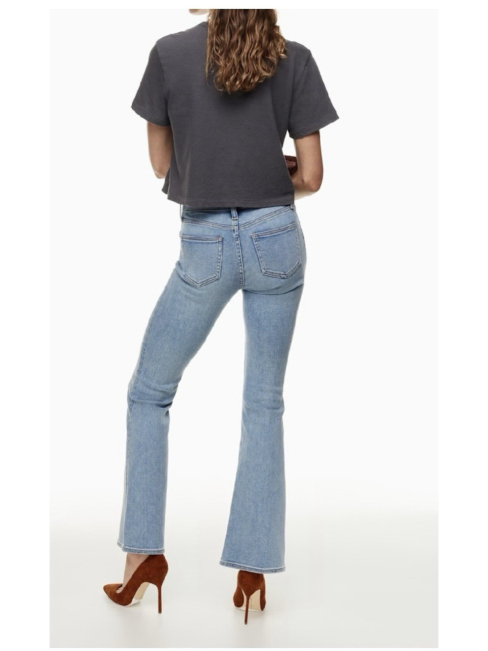 Aritzia Denim Forum The Donna mid Rise Flare Jeans Light Wash Size 30L Sz 29 - Picture 2 of 15